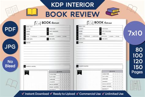 Book Review Journal Kdp Interior Graphic By Emery Digital Studio