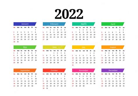Premium Vector | Calendar for 2022 isolated on a white background ...
