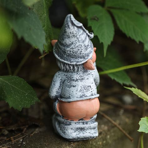 Grey Gag Miniature Dwarf Elf Figurines Gnome Statue Peeing Pooping 47