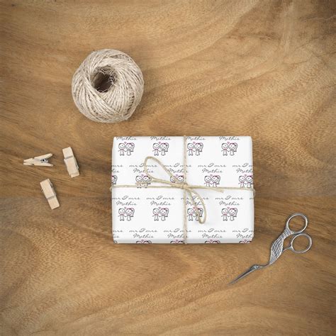 Wedding Wrapping Paper Personalized Gift Wrap Mr & Mrs Last - Etsy