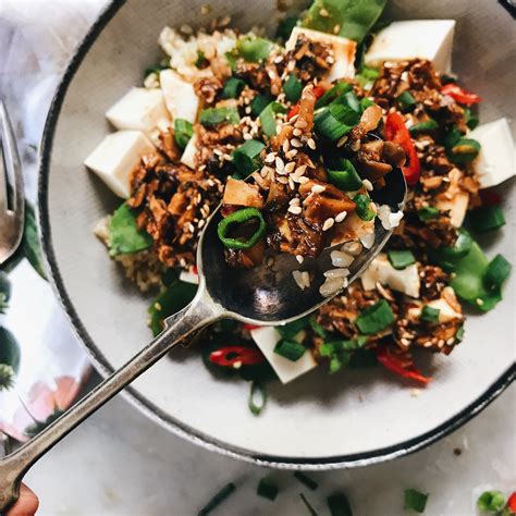 SILKEN TOFU BOWL WITH SPICY MUSHROOM SAUCE The Healthy Hunter