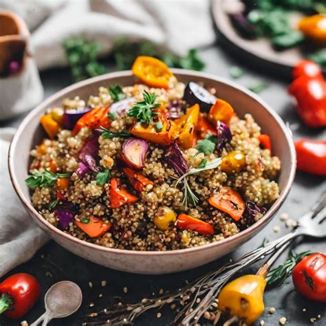 Salada de Quinoa Vegetais Assados Uma Explosão de Nutrientes e