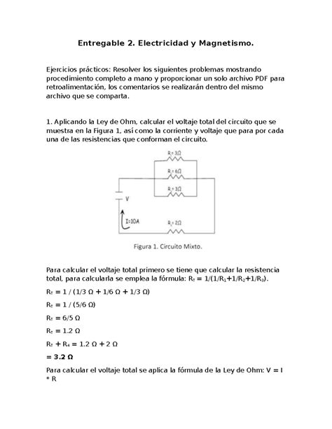 Entregable Ey M Entregable Electricidad Y Magnetismo Ejercicios