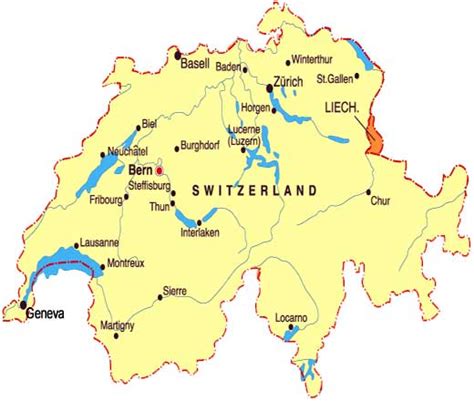 Switzerland Map With Cities San Antonio Map