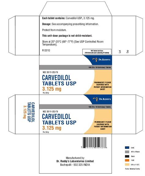 Ndc Carvedilol Tablet Film Coated Oral Label Information