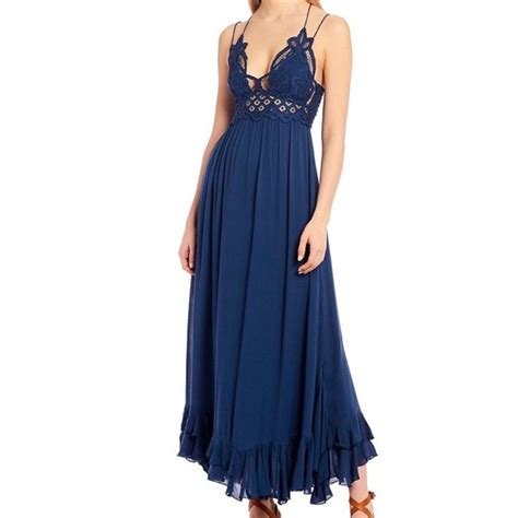 Free People Dresses Free People Midnight Blue Adella Maxi Slip