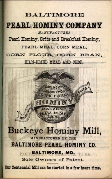 Descriptive Pamphlet Of The Baltimore Pearl Hominy Co Emergence Of