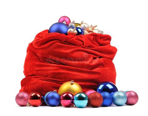 Santa Claus Red Bag With Christmas Toys Stock Photo Image Of Golden