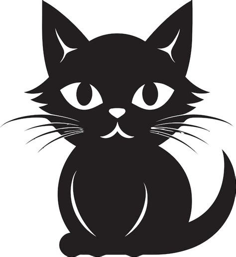 Premium Vector Whiskered Monochrome Badge Graceful Cat Impression