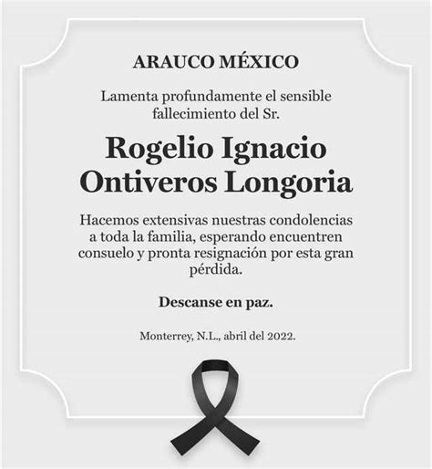 Rogelio Ignacio Ontiveros Longoria Obituario Esquela