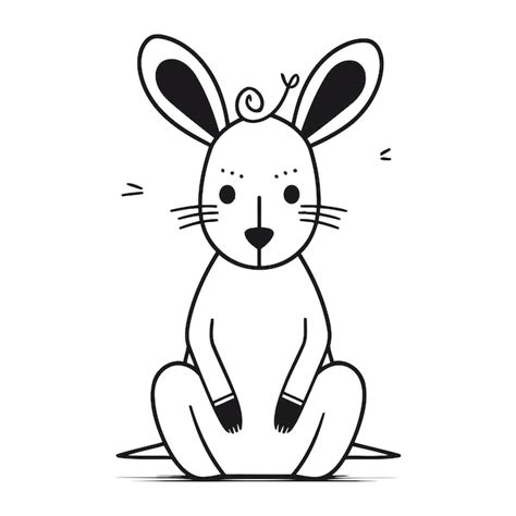 Premium Vector Cute Cartoon Kawaii Bunny Sitting On The Ground Vector