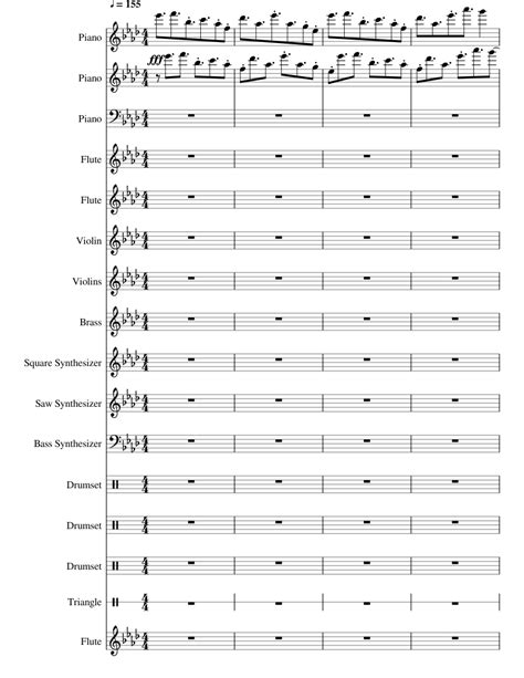 Undertale Battle Against A True Hero Remix Arrangement Sheet Music For Piano Violin Flute