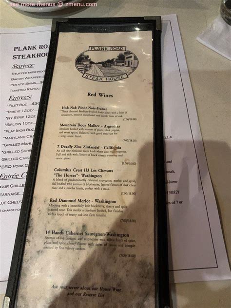 Online Menu Of Plank Road Steak House Restaurant Farmville North