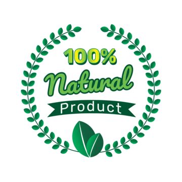 Natural Product Lebel Design Free Vector Transparent Background