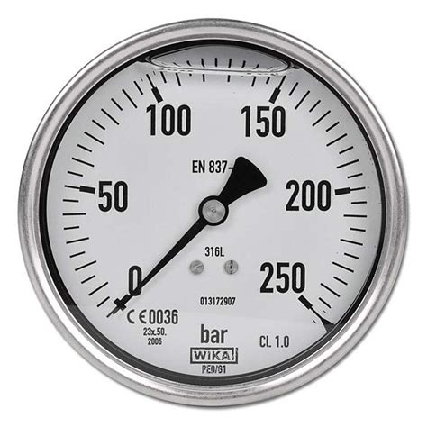 Glycerin Manometer Klasse 1 0 Ø 100 mm von 1 bar bis 250 bar