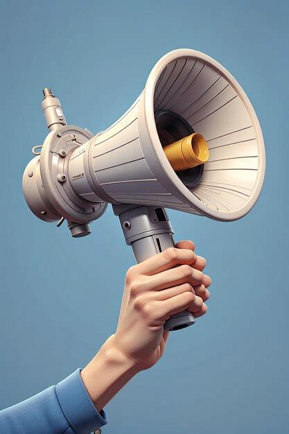 Premium Ai Image Cartoon Hand Holding Megaphone Loudspeaker 3d Render Illustration