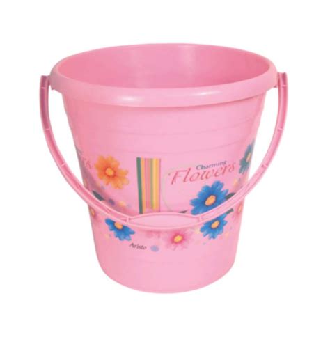 Yellow Plastic Dyna Bucket 15 Printed For Household With Handle At