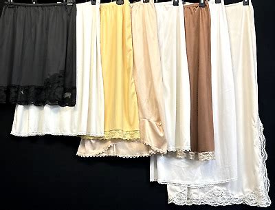 Vtg Lot Half Slips S S Antron Nylon Lace Hems Vanity Fair Kayser