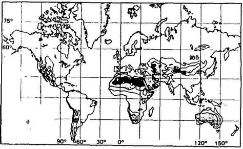 Map showing extremely arid. arid and semi-arid regions of the world ...