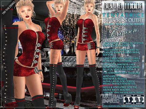 Second Life Marketplace Bella Moda Tentatrice Crimson Temptress