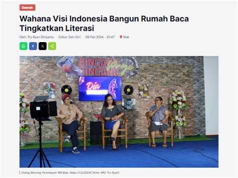 Wahana Visi Indonesia Bangun Rumah Baca Tingkatkan Literasi Wahana