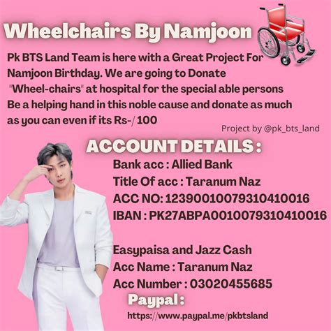 BTS PAKISTAN On Twitter Wheelchairs By Namjoon For Joon S