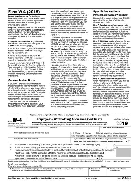 2019 W 4 Form Fill Out Sign Online DocHub