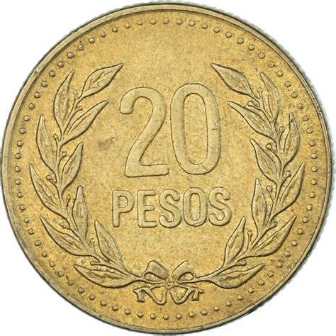 Coin Colombia 20 Pesos 1992 South American Coins