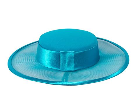 Turquoise Boater Hat By Cupids Millinery Melbourne Fascinators Online