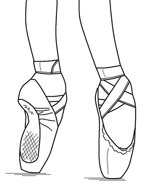 Pointe Ballet Ballerina Shoes Coloring Pages