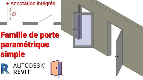 Famille De Porte Simple Param Trique Revit Avec Annotation Int Gr E