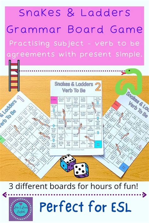 Snakes And Ladders Speaking Board Games Verb To Be In 2022 Subject