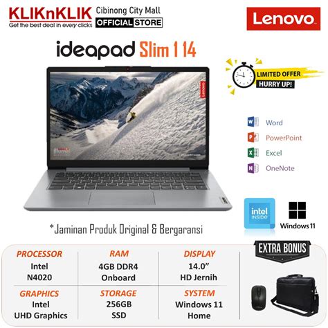 Jual Laptop Baru Murah Lenovo Ideapad Slim Intel N Gb Gb