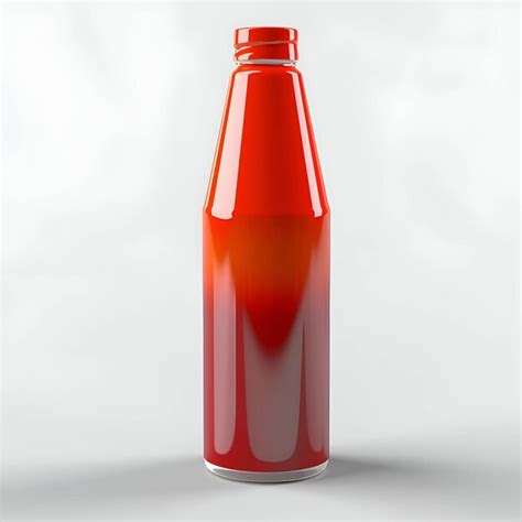 Garrafa de ketchup em uma renderização 3d de fundo branco Foto Premium