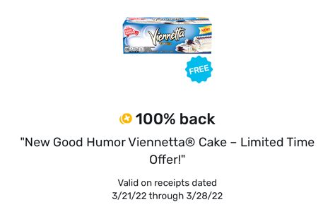 Free Good Humor Viennetta Cake With Fetch Rewards 100 Back In Points