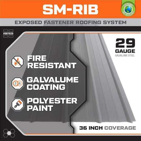 Gibraltar Building Products Sm Rib Galvalume Steel Gauge Roof Siding