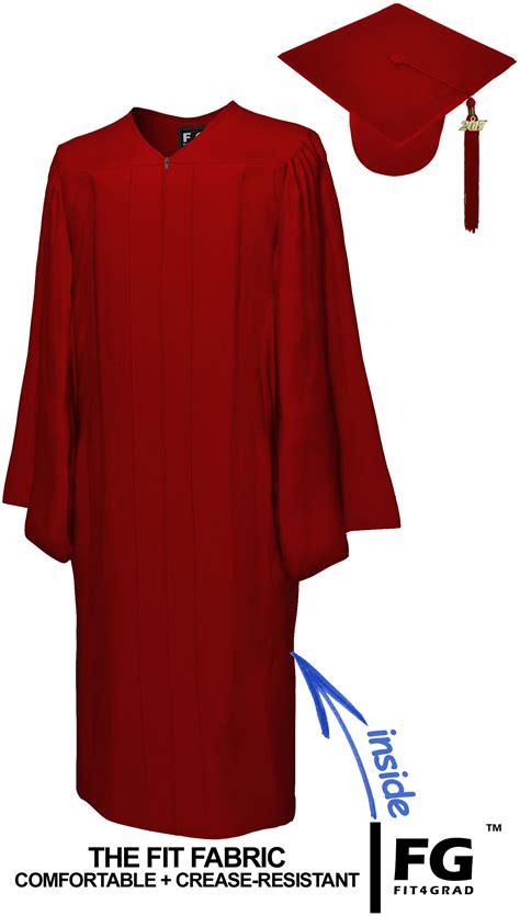 Matte Maroon Red Cap And Gown Elementary School Graduation Set