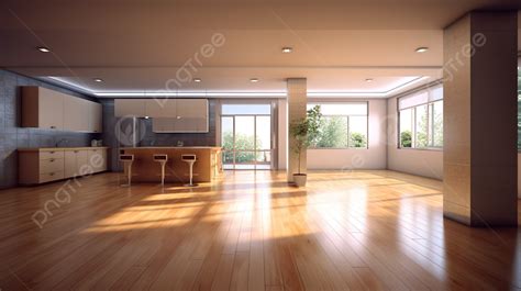 Interior Rumah Kosong Dalam Furnitur Rendering 3d Gratis Ruang 3d