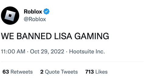 Lisa Gaming Is Banned From Roblox Roblox Youtube