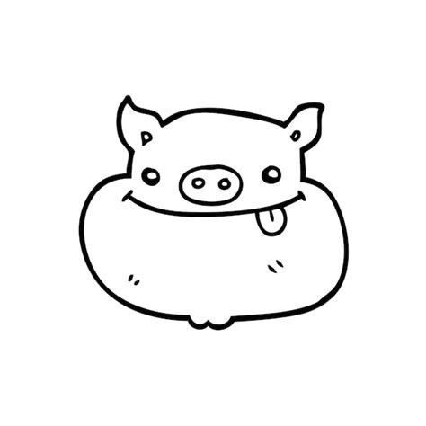 Illustration De Page De Coloriage Kawaii Cochon Dessiné à La Main