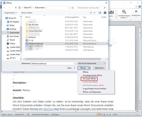 Methoden Wie Man Eine Kopie Eines Word Dokuments Erstellt Minitool