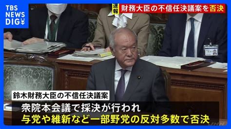 【速報】鈴木財務大臣への不信任決議案は否決 防衛費財源確保法案めぐり｜tbs News Dig │ 【気ままに】ニュース速報