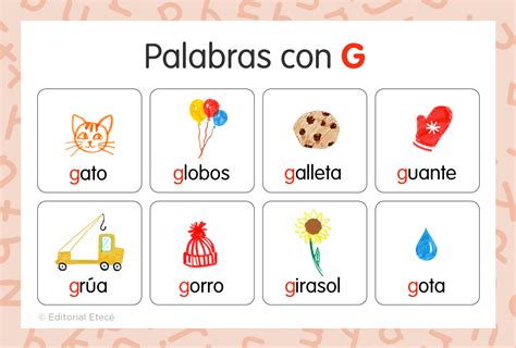 100 Palabras Con G Con Imágenes