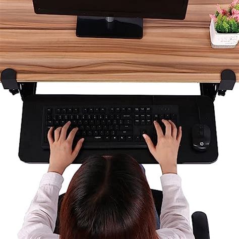 Amazon Keyboard Tray Stores Under Desk Push Pull Keyboard Tray For