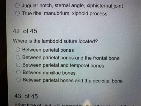 Solved Jugular notch, sternal angle, xiphisternal joint True | Chegg.com