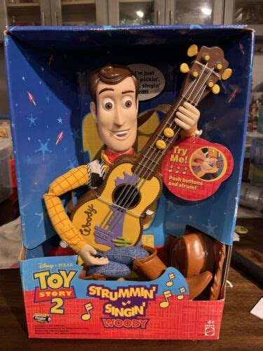 Original Disney Pixar 1999 Toy Story 2 Strumming Singing Woody New