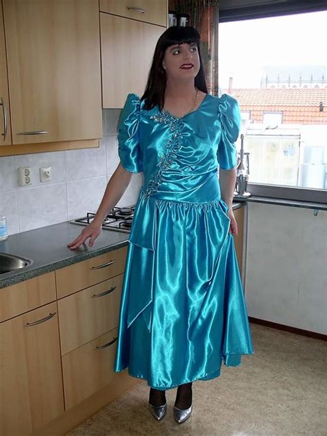 Blue Satin Dress Today Im Wearing A Light Blue Satin Dres… Flickr