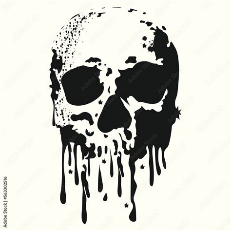 Vector human skull drawing, Human skull front view Illustration. Stock ...