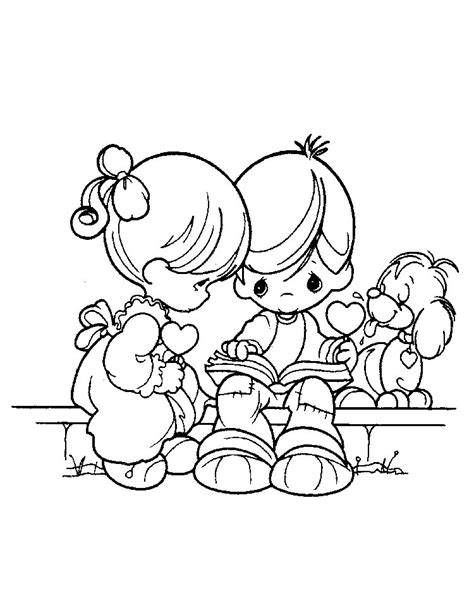 Precious Moments Love Couple Coloring Pages