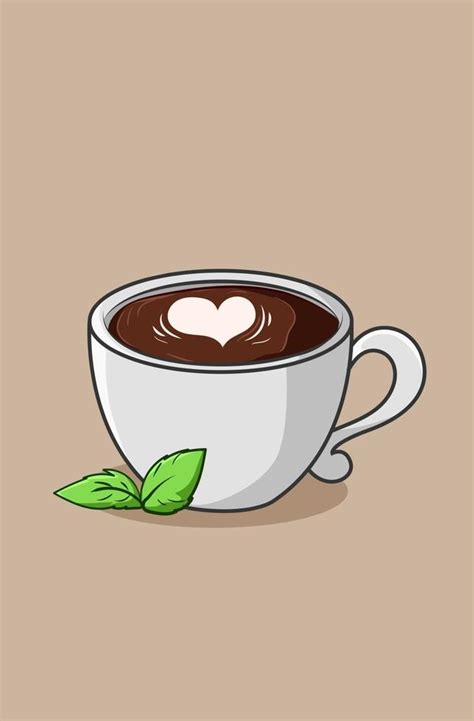 Cup Of Cappuccino Coffee Icon Cartoon Illustration 2155953 Vector Art